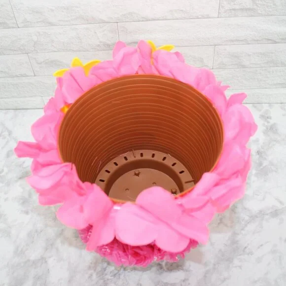 HAND CRAFTED Pot Head Pineapple Planter Upcycled Lady Face Luau Decor - Picture 4 of 12